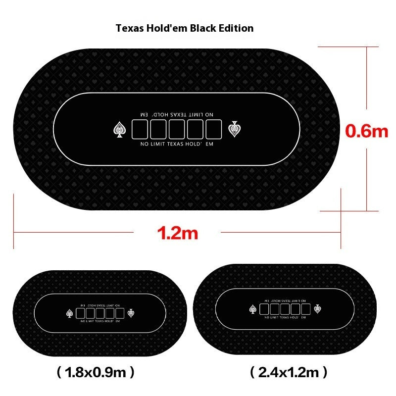 Tapis poker Black Edition détail du caoutchouc antidérapant - Stabilité garantie