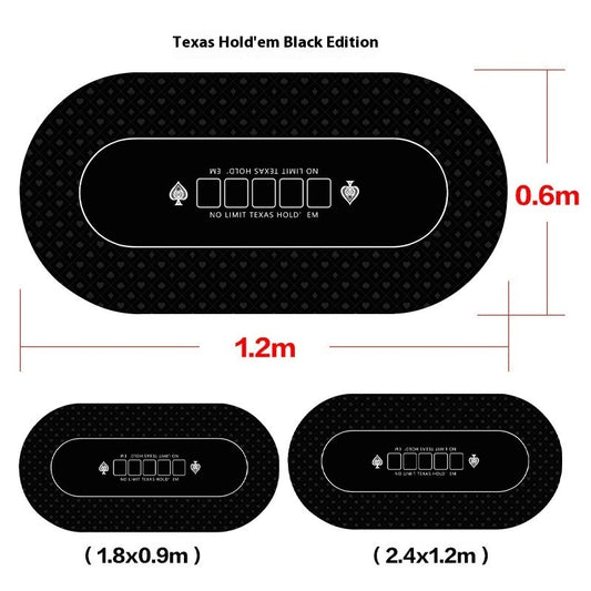 Tapis poker Black Edition vue de face - Surface de jeu professionnelle RiverStack