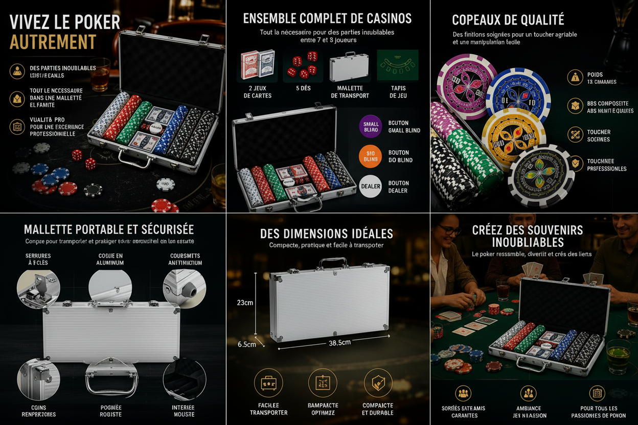 Kit Poker Pro 500 Jetons - Infographie