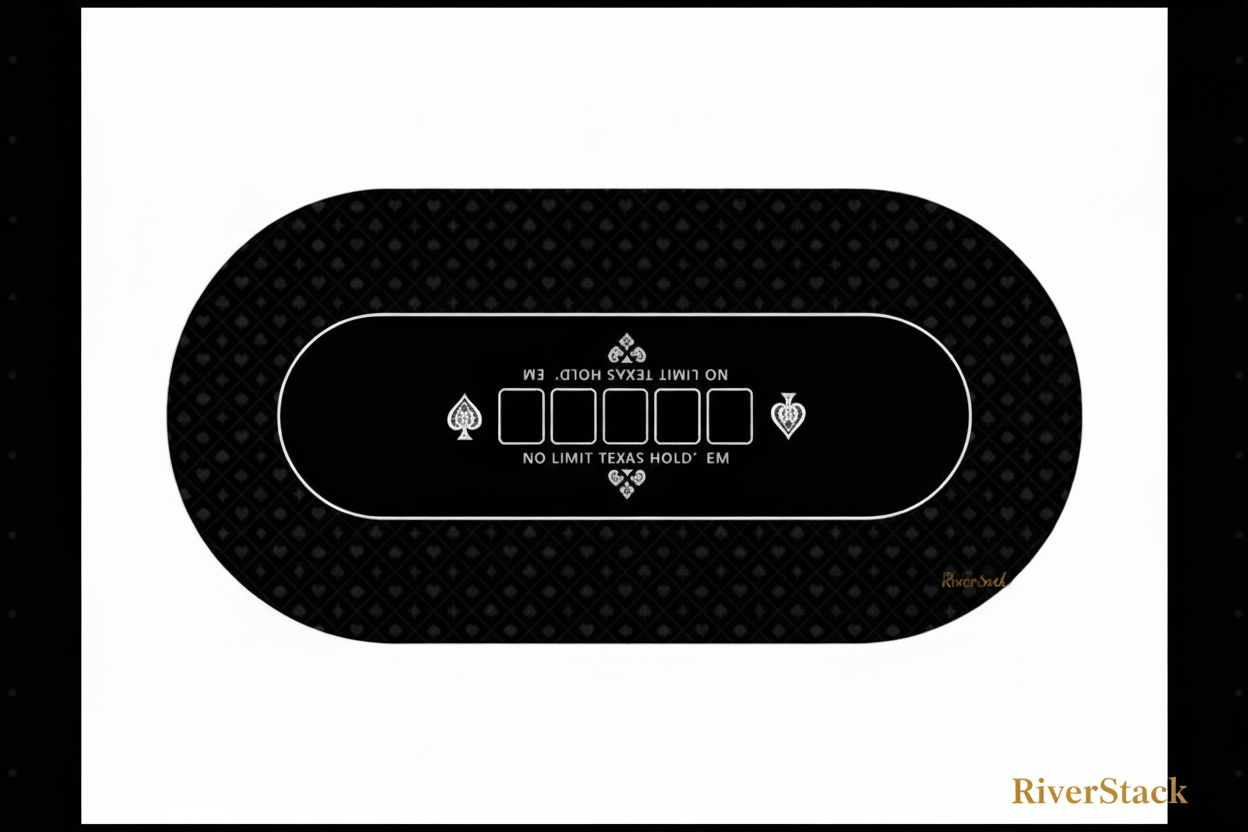 Tapis poker Texas Hold'em noir - RiverStack